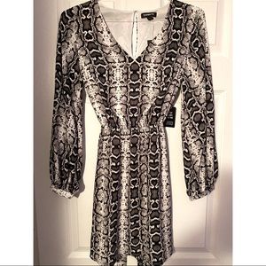 Snake skin short belted dress